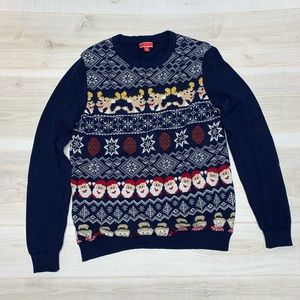 Ugly Christmas light up sweater reindeer Santa